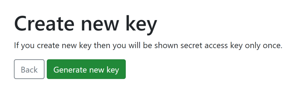 New Key Generation