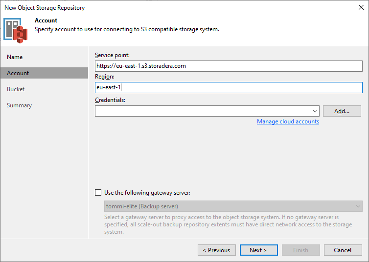 veeam 7 - account-details